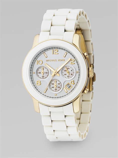 michael kors watch wit|michael kors watch white band.